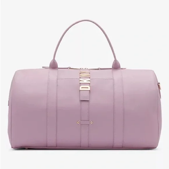 DKNY Lavender Leather Travel Duffel with Gold Hardware - Picture 1 of 5
